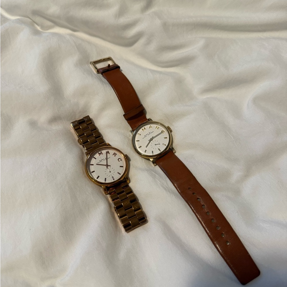 Brown leather and Rose Gold Marc Jacob’s Watch Set